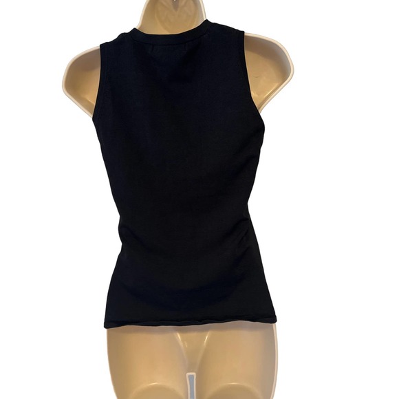 Sao Paulo Black Stretch Tank Sweater Metal Buckle Design at Chest Size 6 - Picture 3 of 10